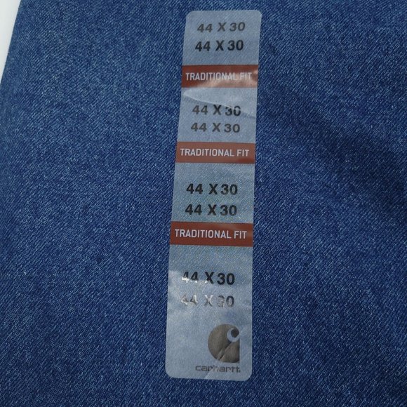 Carhartt Jeans NEW Men 44x30 Traditional Fit Tapered Leg Dark Wash Denim Work - Picture 6 of 12